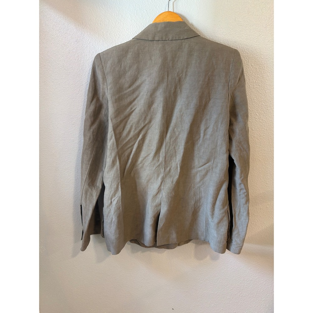 L.A.M.B. Asymmetrical Zip Linen Silk Blazer Women Size 12 Y2K Gwen Stefani - Picture 6 of 8